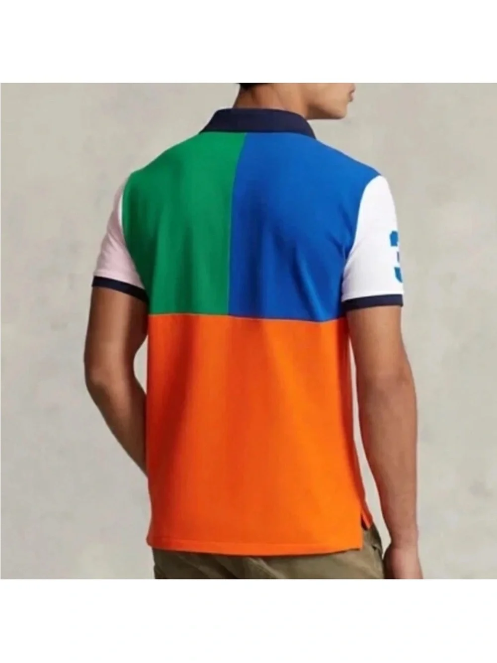 Polo Ralph Lauren Kids Colorblock Polo Shirt - Green/Blue/Orange